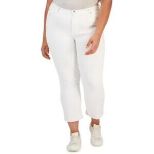 Celebrity Pink Retro Relaxed Crop Jeans 24 White NWT Denim Mid Rise Stretch